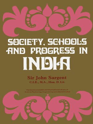 cover image of Society, Schools and Progress in India